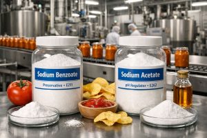 Sodium benzoate and anhydrous sodium acetate